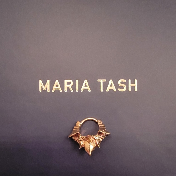 14k Rose Gold Javanese Spike Hoop - Picture 4 of 4